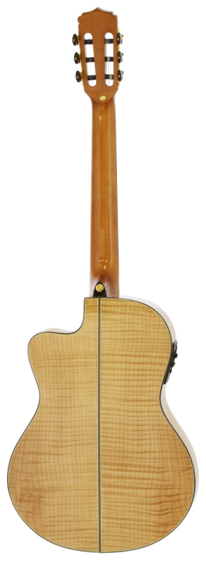 Aria A48CE, Fichte massiv / Ahorn, Thinbody, Cutaway, Pickup, 45mm Sattelbreite